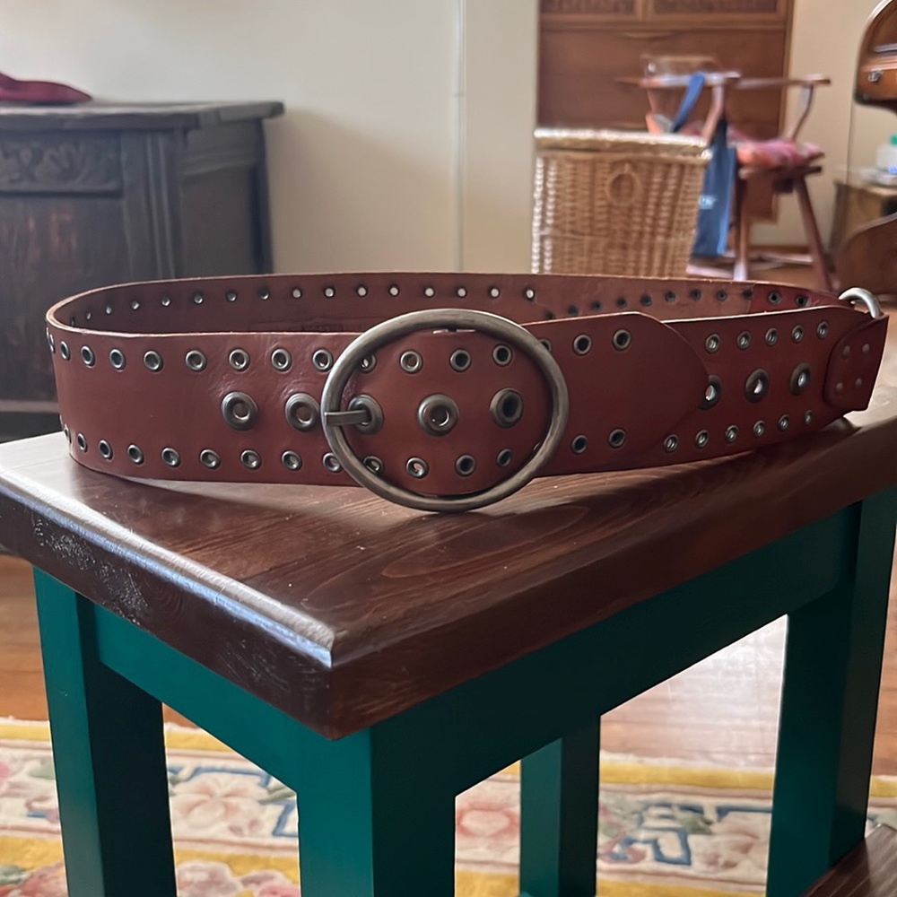 FOSSIL genuine leather studded boho/hippie belt
